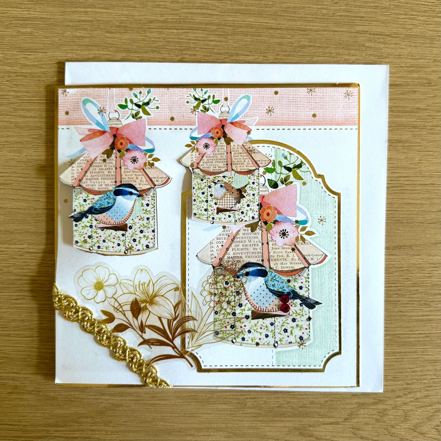 Four Square Handmade Cards: Birds & Flowers