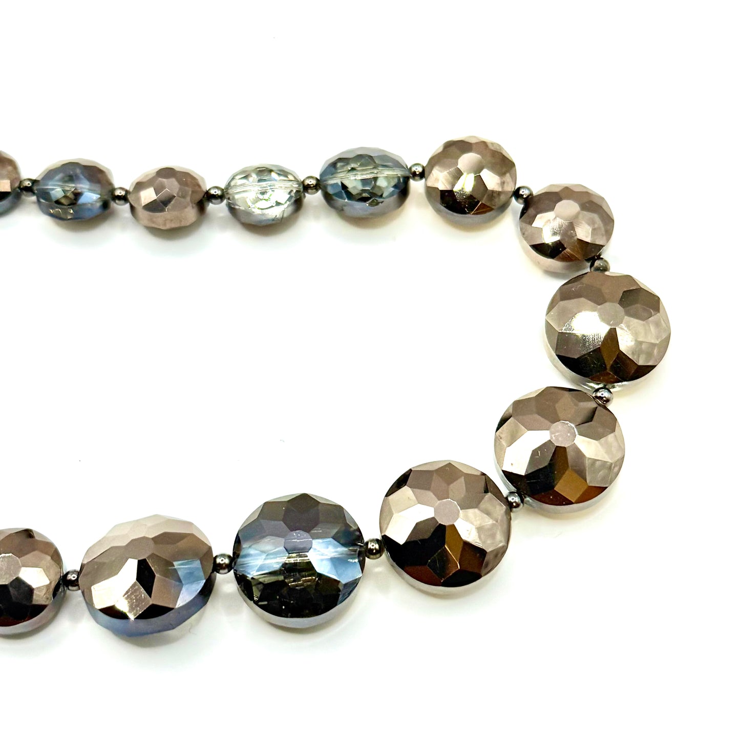 Handmade Bead Necklace - Bronze Crystal Hues