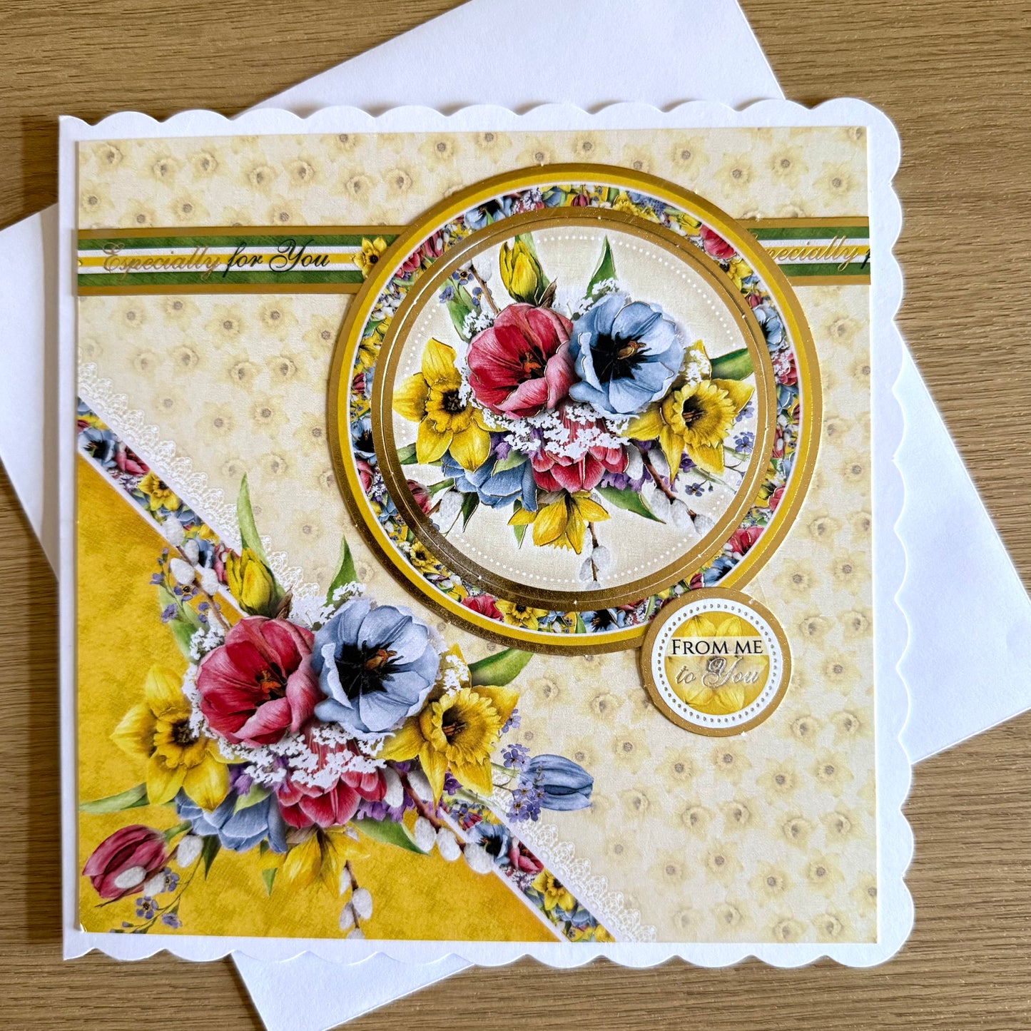 Four Square Handmade Cards: Bunnies & Flowers