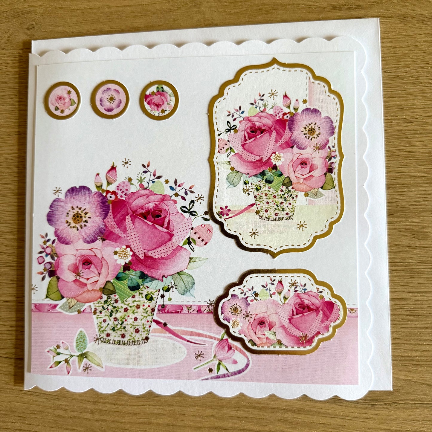Three Handmade Cards: Roses, Bicycle & Congratulations