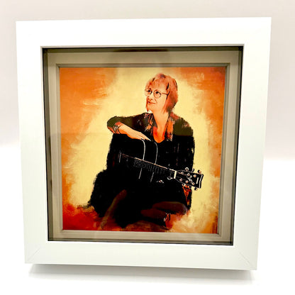Signed & Personalised Acoustic Covers Artwork In Square White Box Frame