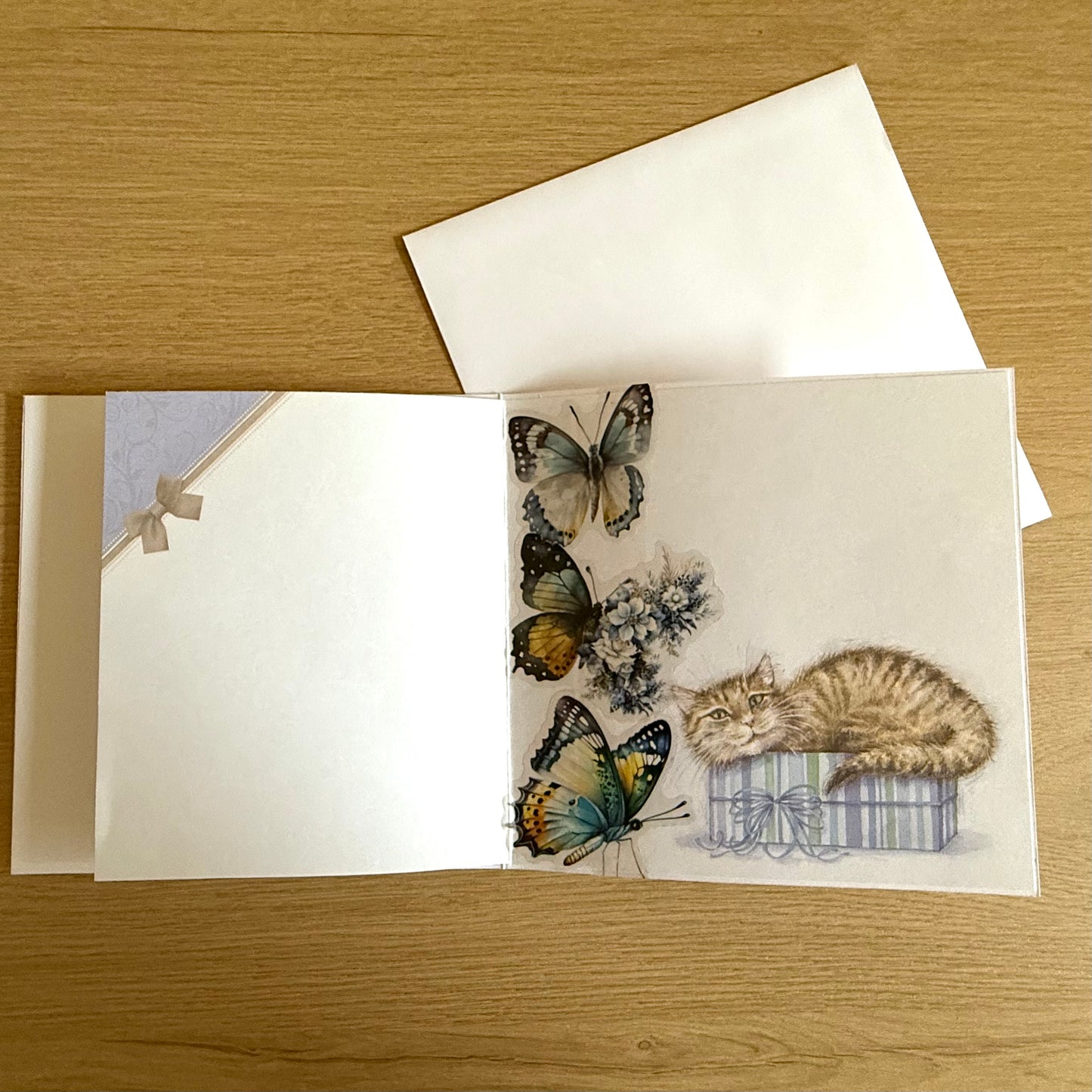 Three Handmade Square 7”x7” Cards: Cats - Tortoiseshell, Maine Coon & Birman