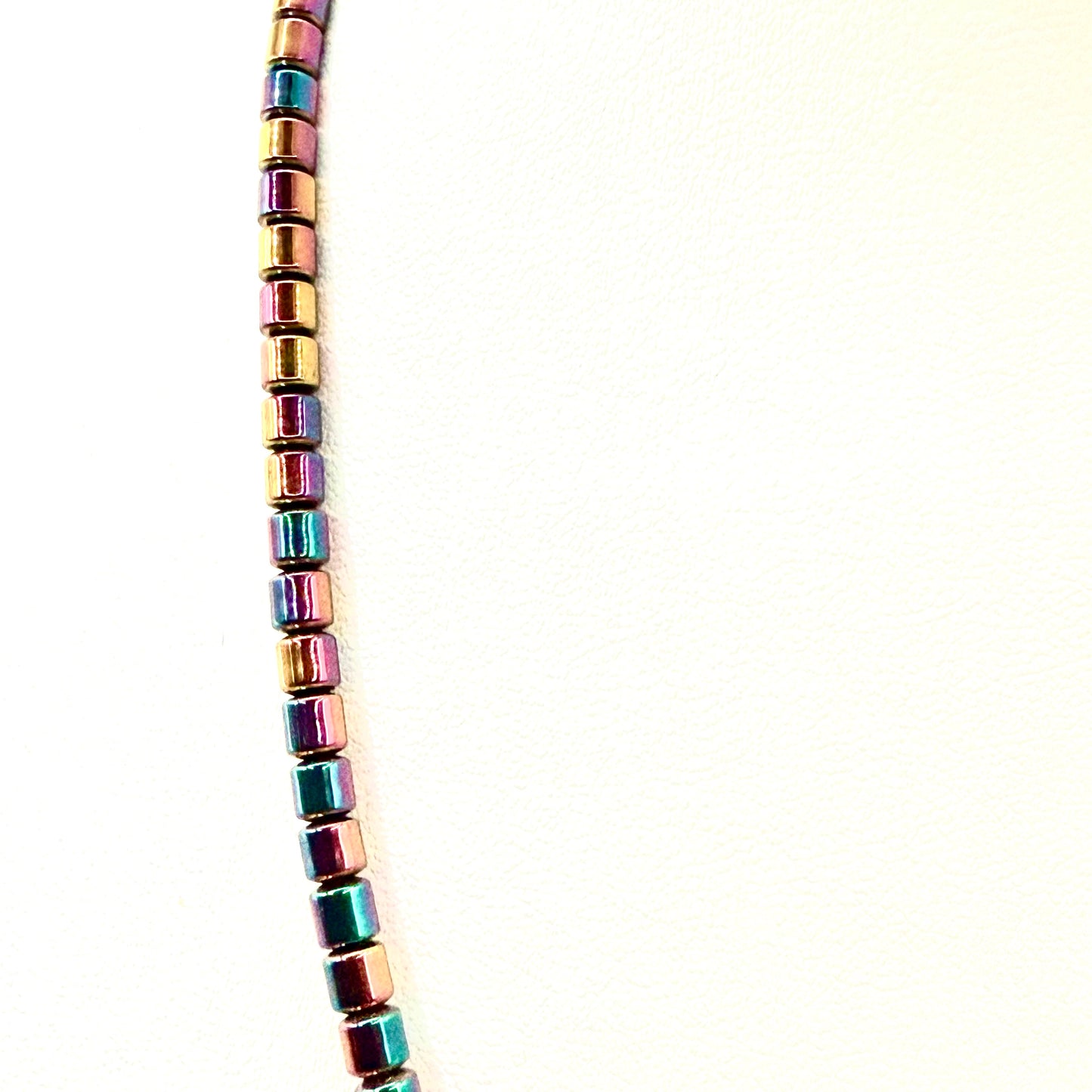 Handmade Hematite Bead Necklace Purple & Golds - Egyptian Style