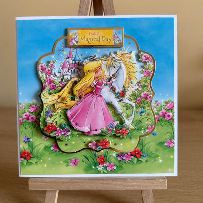 Handmade Princess Decoupage Card: Have A Magical Day