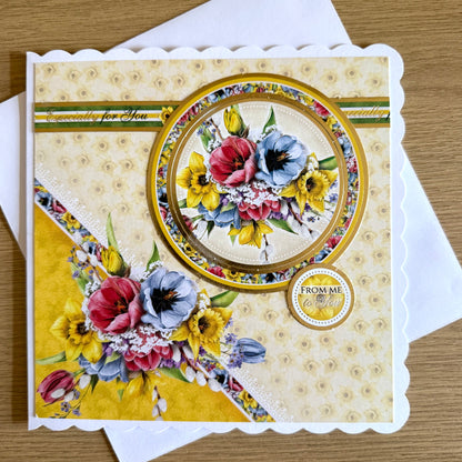 Four Square Handmade Cards: Bunnies & Flowers