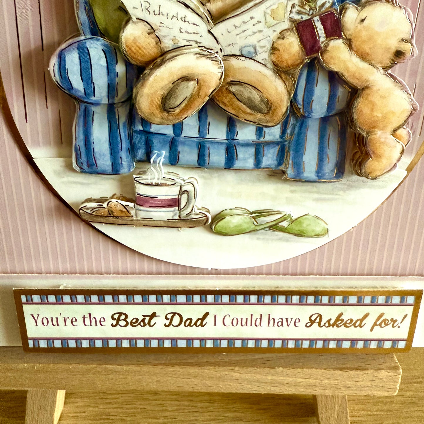 Handmade Decoupage ‘Best Dad’ Card:
