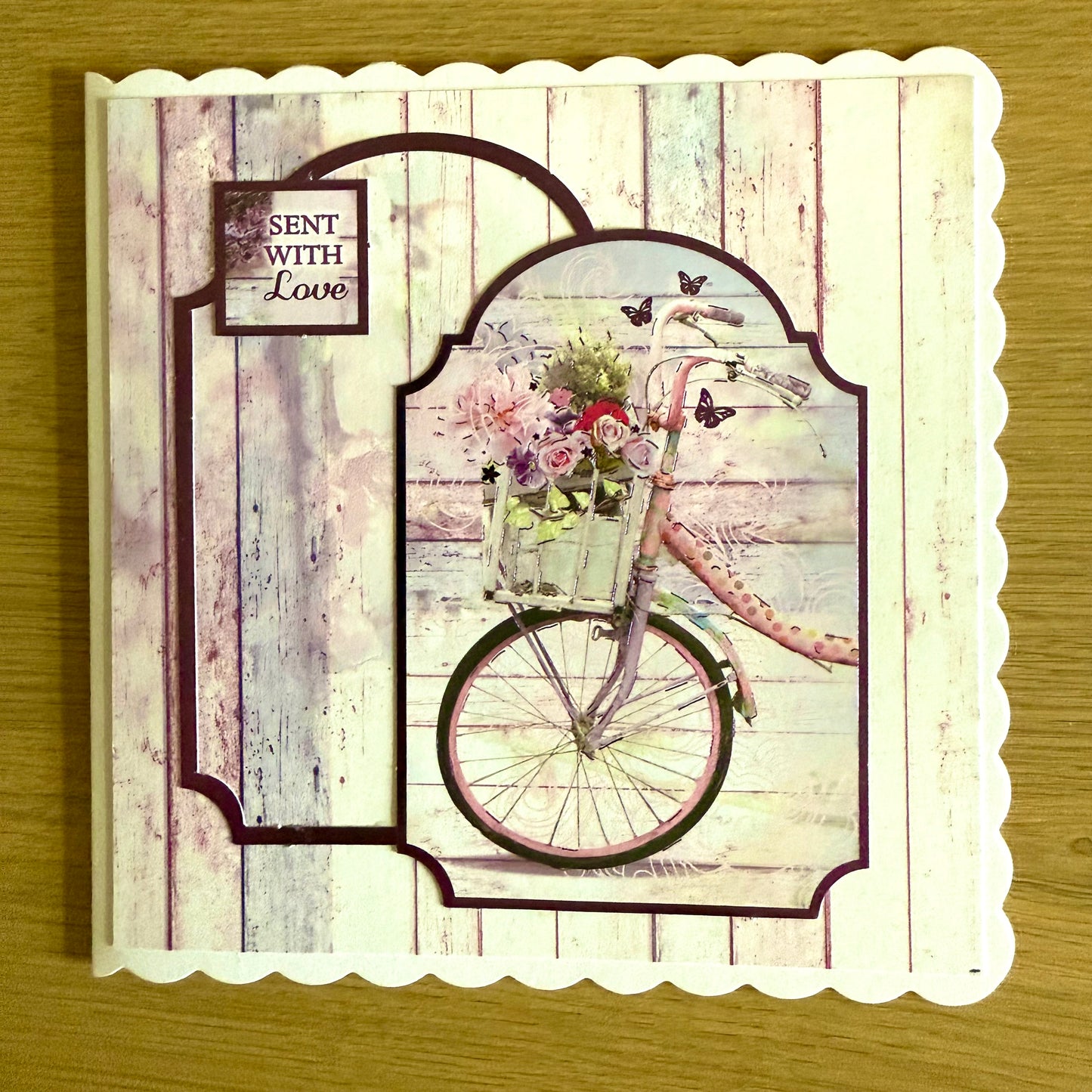 Three Handmade Cards: Roses, Bicycle & Congratulations