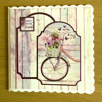 Three Handmade Cards: Roses, Bicycle & Congratulations