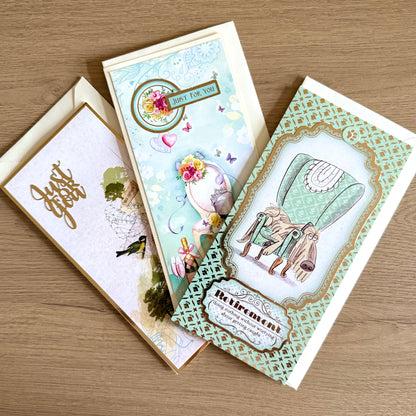 Three Handmade Slimline Cards: Retirement & ‘Just For You’