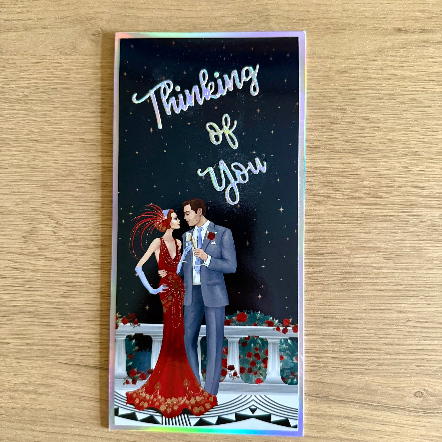 Three Handmade Slimline Cards: Art Deco Couple, Boats & ‘Thinking Of You’