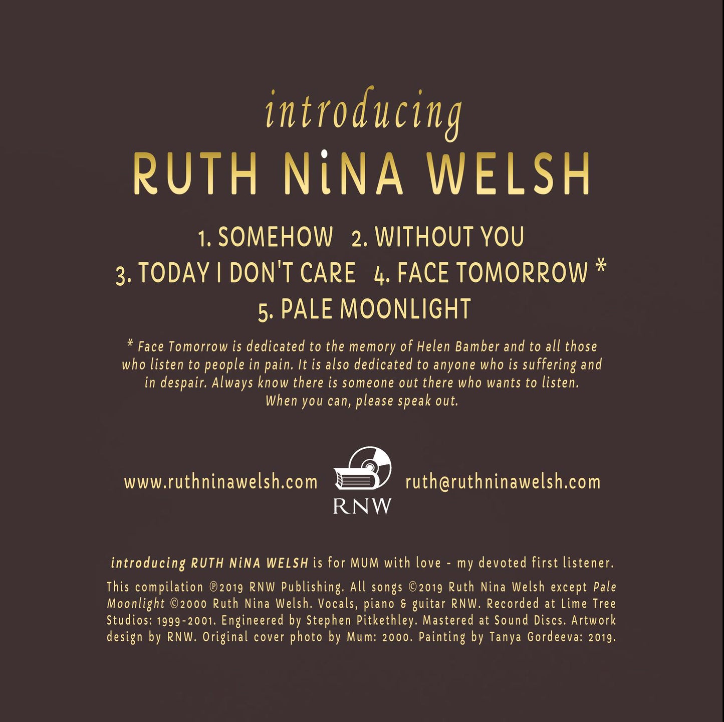 SIGNED CD Special Package: Introducing Ruth Nina Welsh (EP)